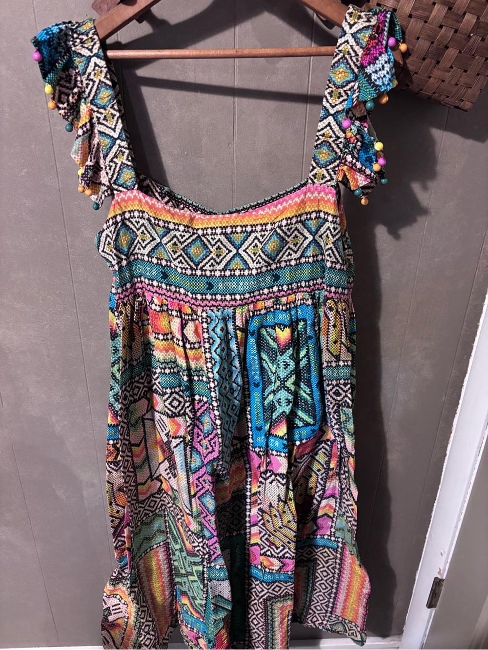 Farm Rio Banana Scarves midi dress XL - Picture 3 of 4